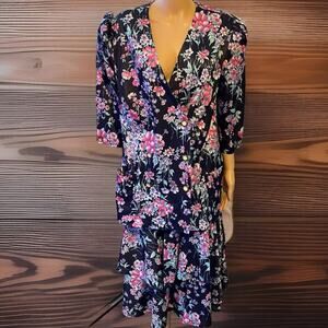 Vintage 70s TinaBarrie Skirt Suit Women Sz10 Floral Cottagecore USA Made Prairie